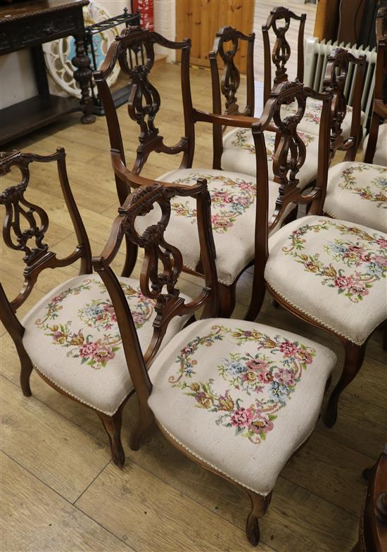 An Edwardian eight piece salon suite